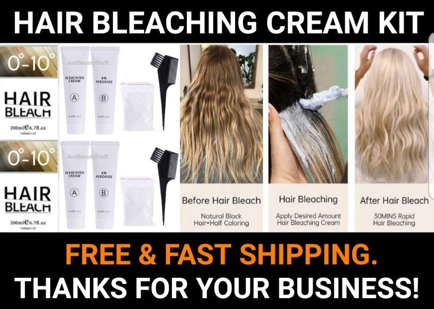 2 Kitshair Bleaching Creamlighten Hair up to 10 Shades Etsy