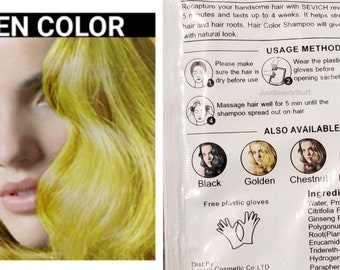 5 uds. Champú para tinte para el cabello Golden Herbal-fórmula a base de hierbas-colorea cabello gris y blanco en minutos-el color dura hasta 30 días-mujeres y hombres-serie sb