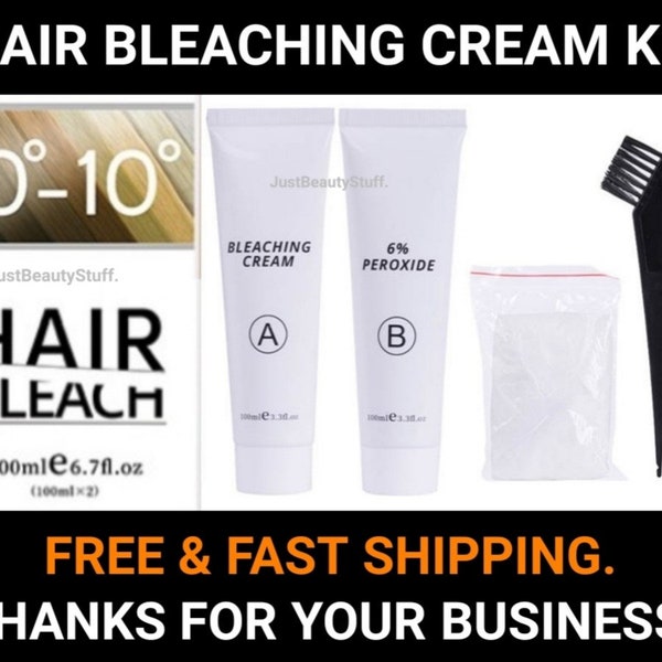 Hair Bleaching Cream-lighten hair color up to 10 shades-bleach blond hair lightening kit