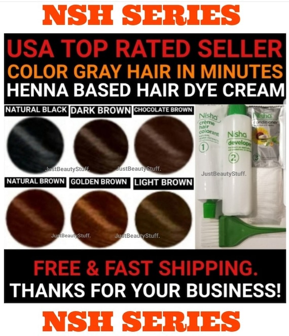 Black and Brown Henna Hair Dye Cream-color Gray and White Hair - Etsy