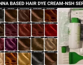 Henna Hair dye cream kit-dye gray hair or change hair color to black brown blonde and red-long lasting permanent hair dye colors