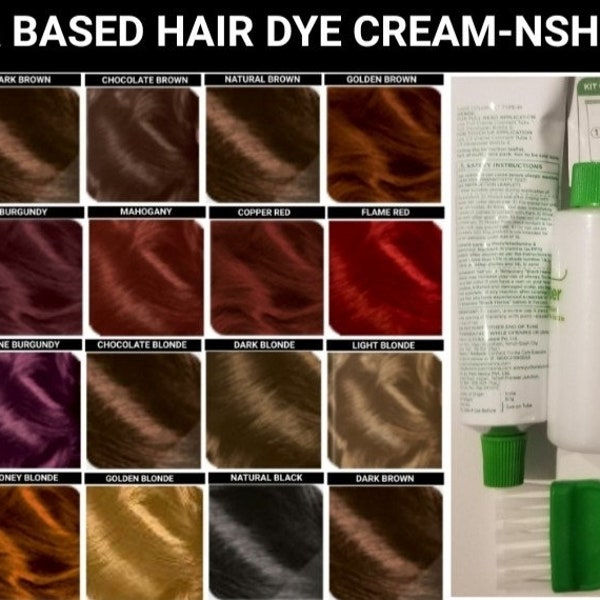 Henna Hair dye cream kit-dye gray hair or change hair color to black brown blonde and red-long lasting permanent hair dye colors