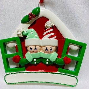 Window house personalized Christmas ornament - item RM1401