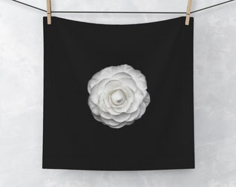 Black Camellia flower Rose Face Towel