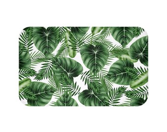 Mix watercolor Leaves Palm Bath Mat Small and Large Choose