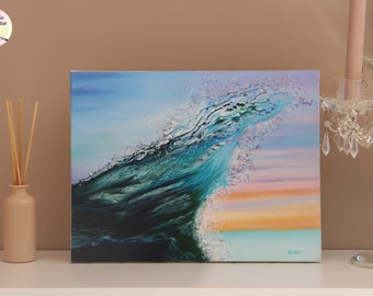 Wave, original handmade oil painting