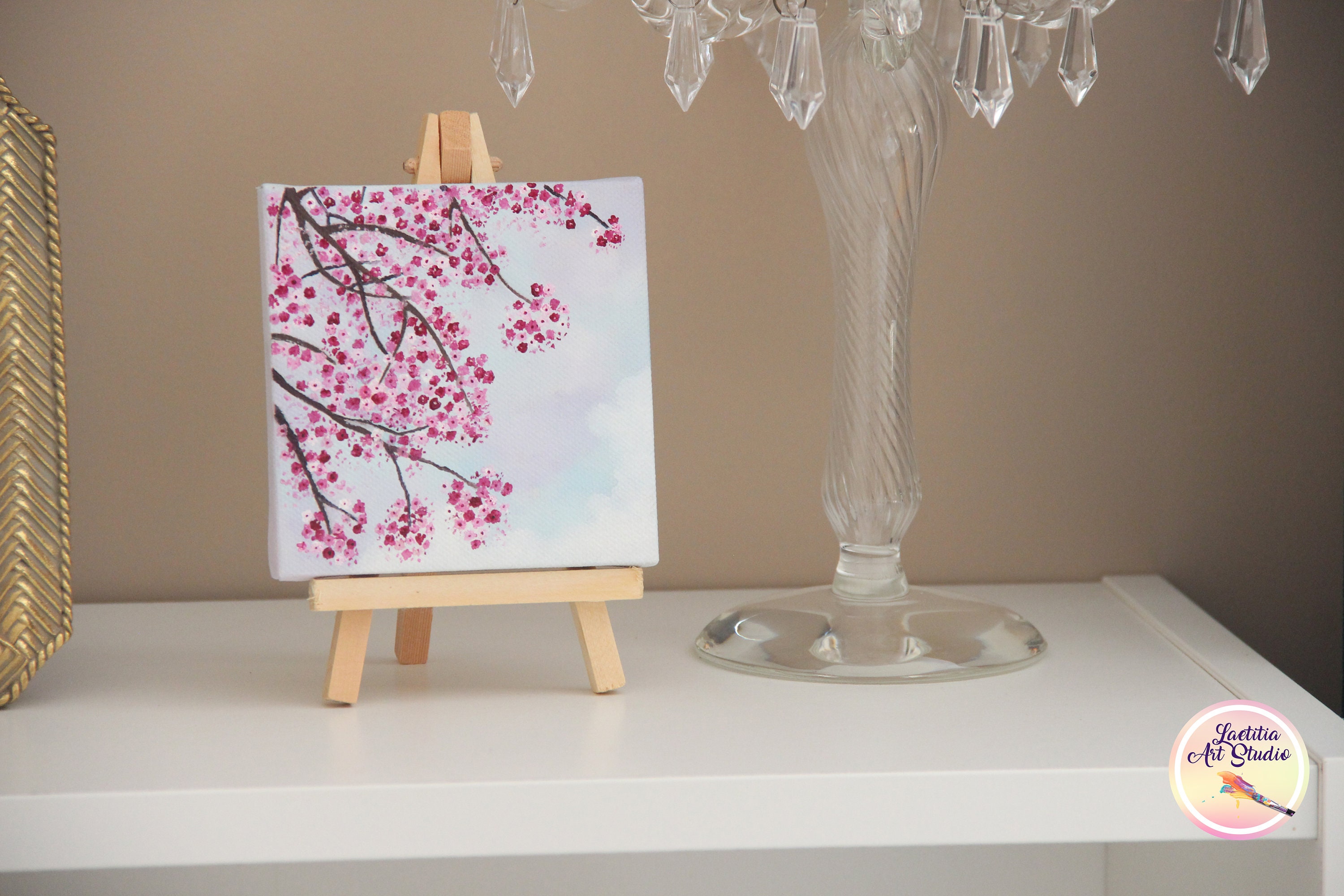 Japanese Cherry Blossom, Original Oil Painting on Mini
