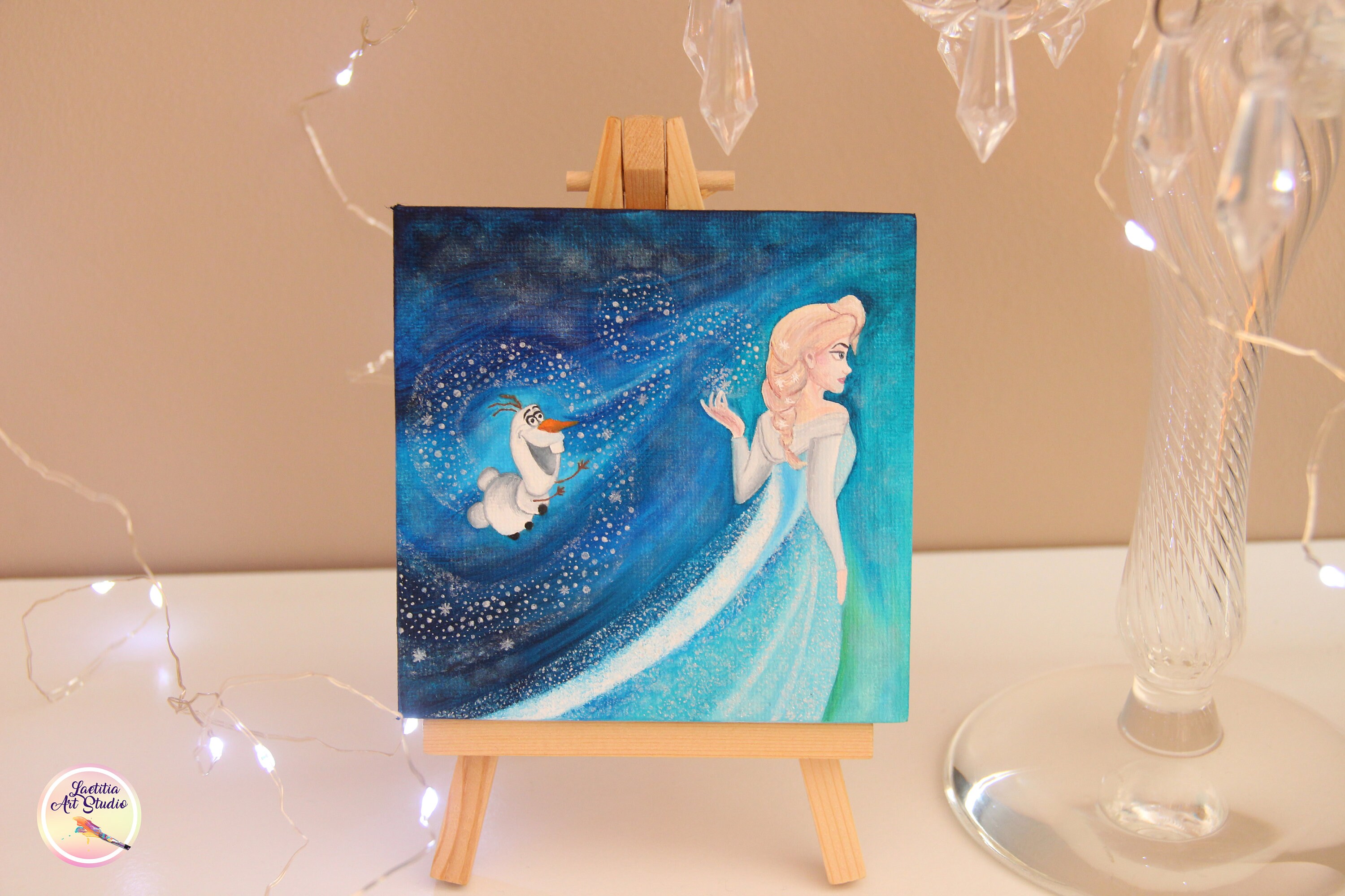 Peinture Par Numéros – Reine Des Neiges Elsa – 40x50 Cm – Kit Acrylique Sur Toile – Débutants Et Adultes