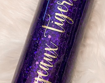 Purple Tigers Glitter Epoxy Tumbler