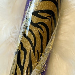 Purple and Gold LSU Glitter Epoxy Tumbler
