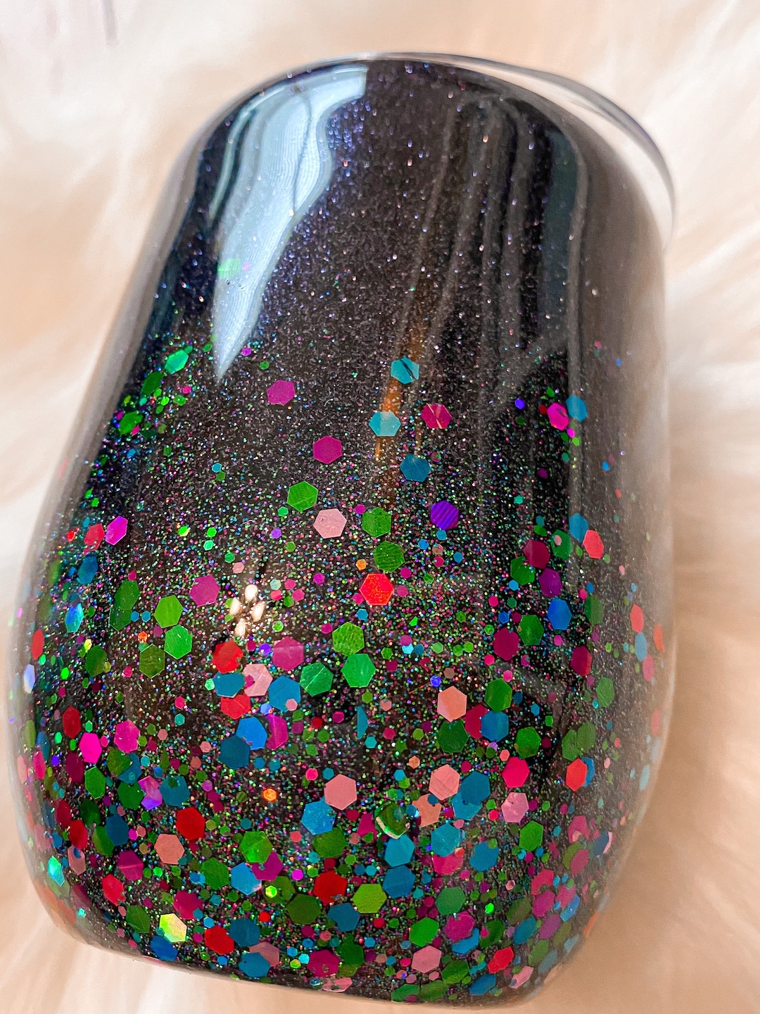 Black and Rainbow Confetti Glitter Tumbler - Etsy