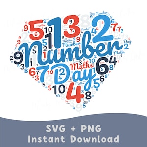 Number Day SVG National Math Day PNG Number Bubble Art Digital Download Random Numerals Instant Download Mathematics Digital Art SVG