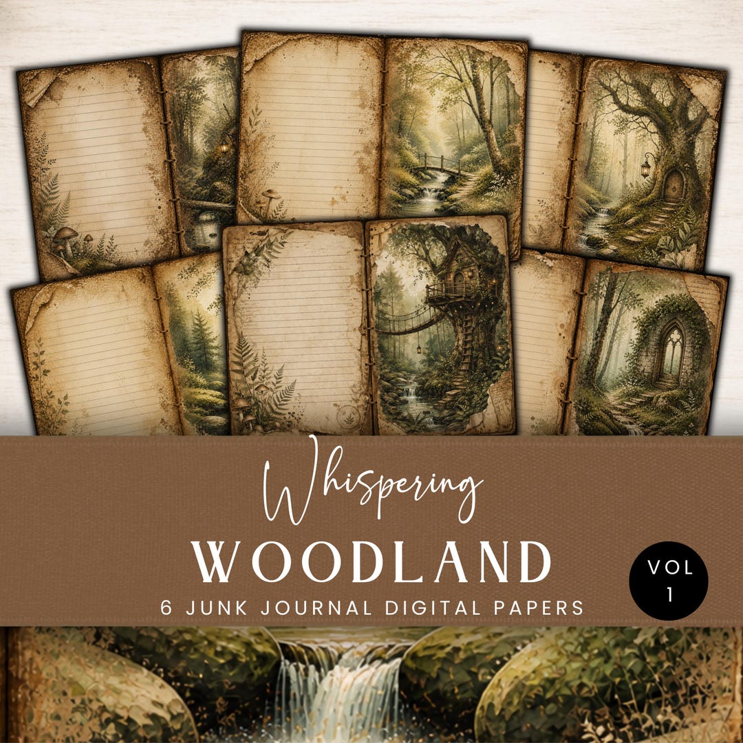 Watercolor Forest Junk Journal Kit Vintage Woodland Printable Ephemera ...