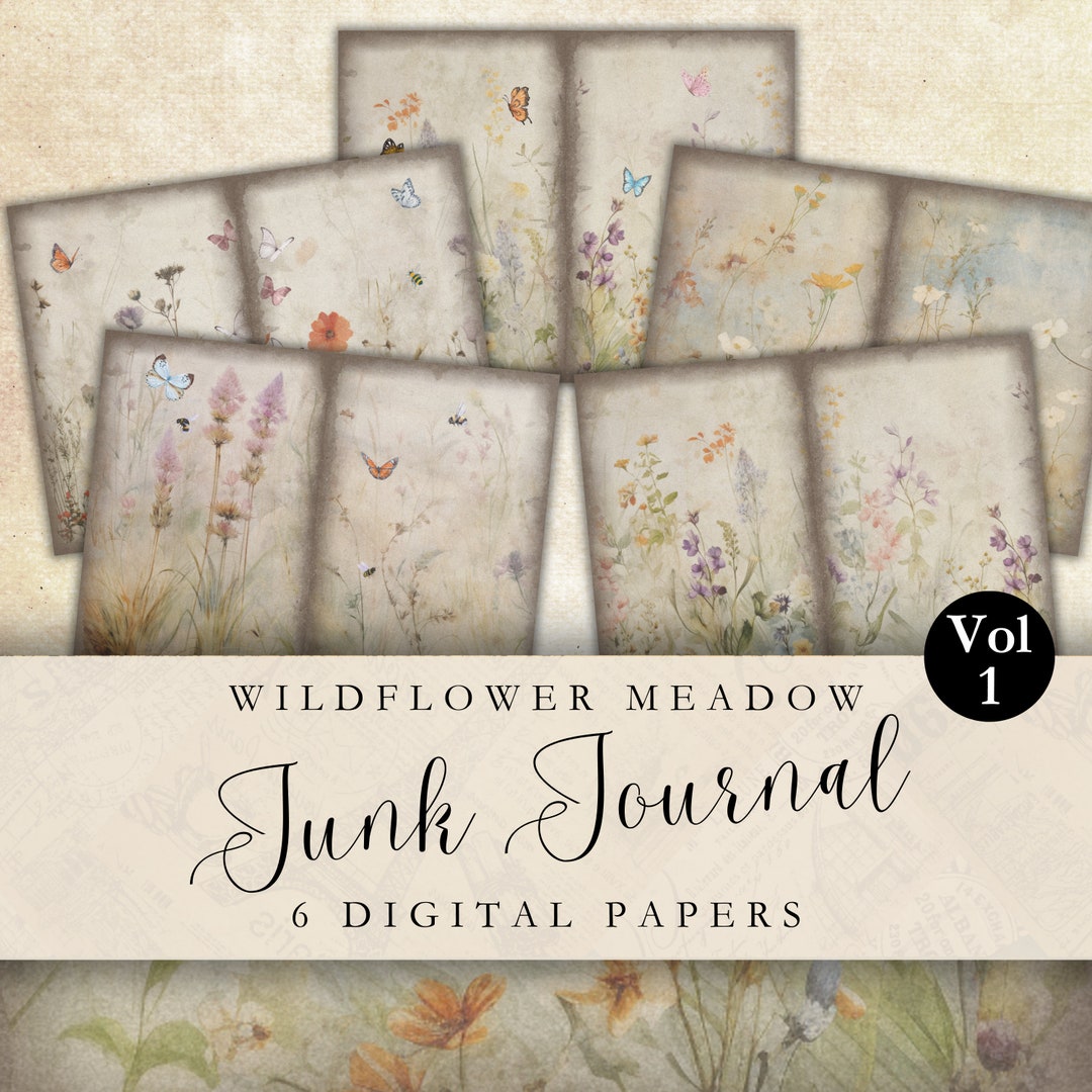 Vintage Floral Junk Journal Kit Printable Ephemera Page Junk Journal ...