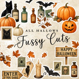 Halloween Fussy Cut For Junk Journaling Fussy Cut Halloween Fussy Cut Printable Halloween Fussy Cut Junk Journal Kit Fussy Cut Halloween H01
