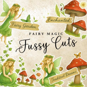 Fata Verde Fussy Cuts per il Junk Journaling Fussy Cuts Fata Magica Fussy Cut Stampabile Fata Fussy Cut Kit per Junk Journal Fussy Cut Fairy FG01