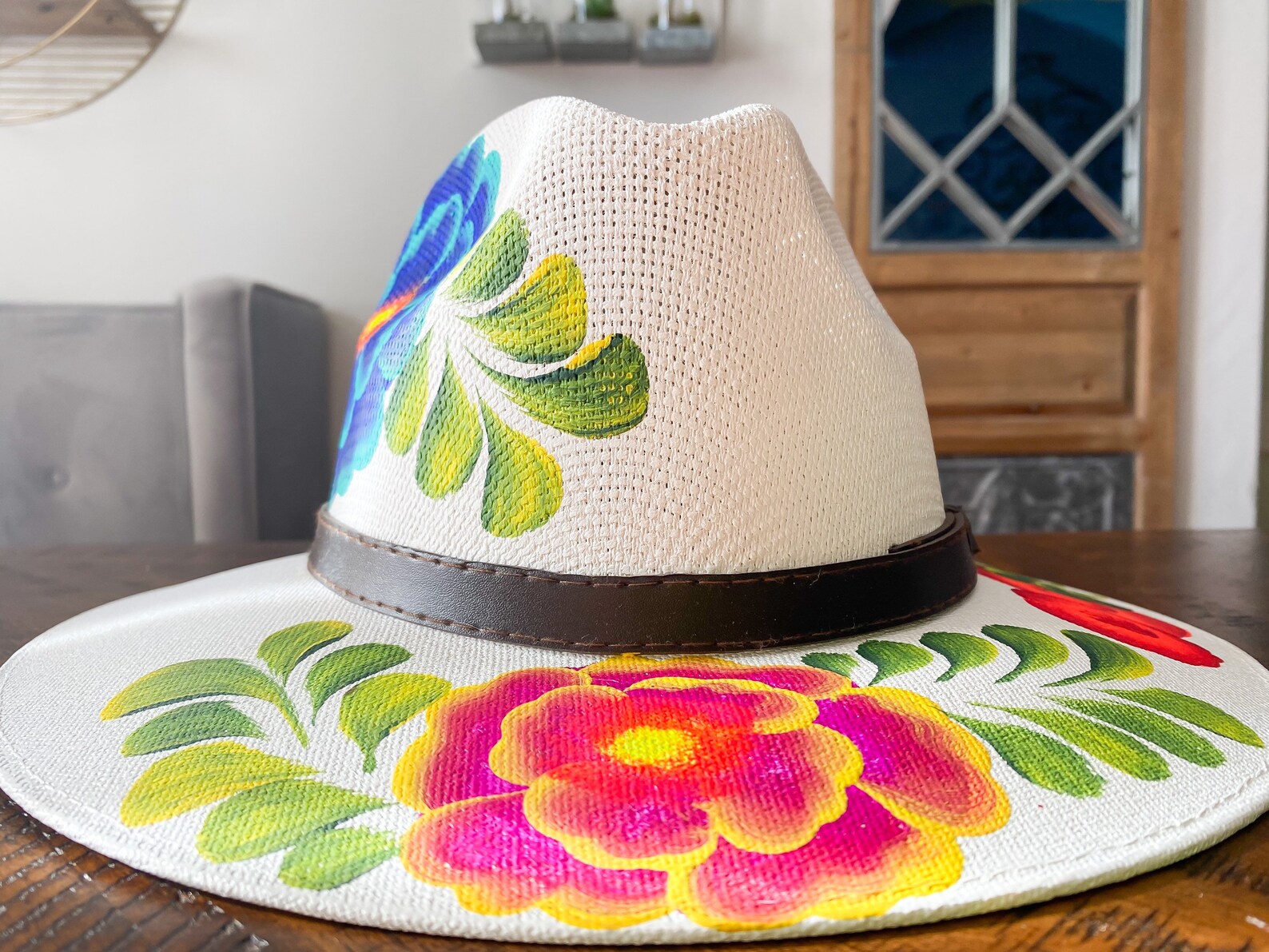 Hand Painted Mexican Hat SomBrero Mexicano Beach Hat Etsy