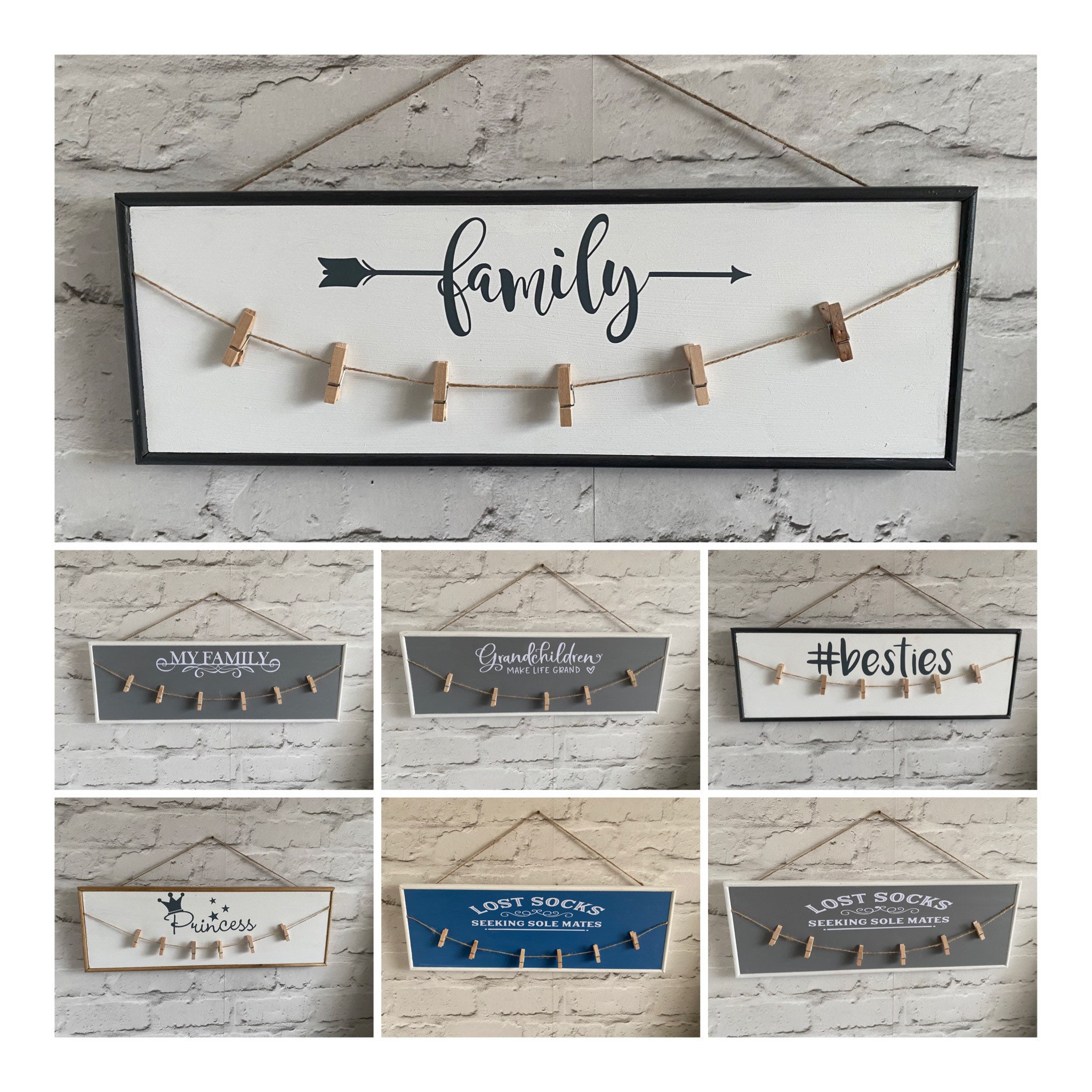 Hand made peg board signs with mini pegs Etsy