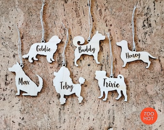 Boxer Ears Down uncropped Can Be Personalized Laser Cut Wood Dog Ornament