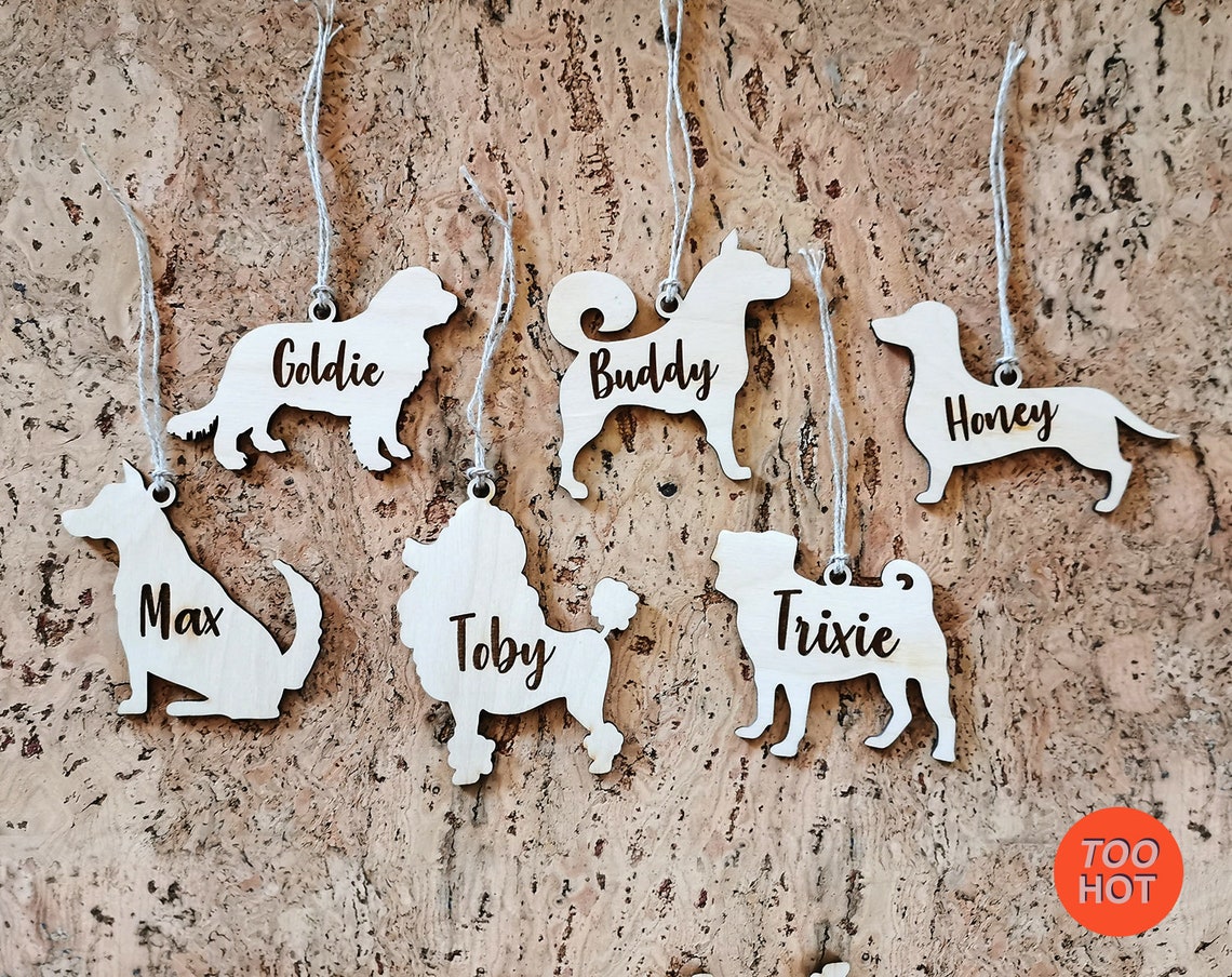 Personalized Dog Ornament Laser Cut Ornament Dog Christmas Etsy