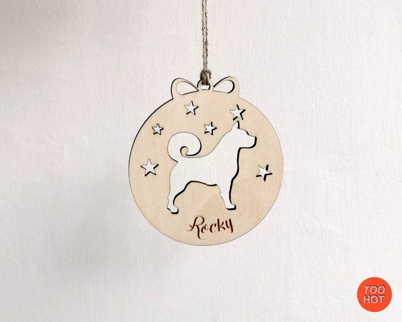 Personalized Dog Ornament Laser Cut Ornament Dog Christmas Etsy