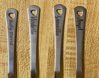 Recuerdos personalizados grabados de la cuchara del bebé