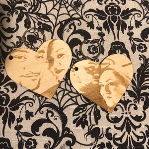 Wood engraved photo keychains
