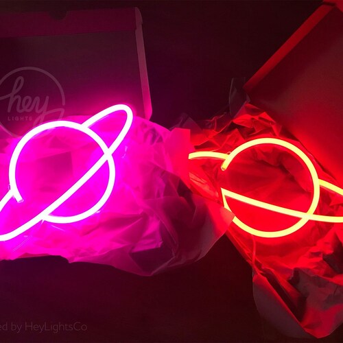Space Led Neon Sign Planet Saturn Neon Sign Kids Space Bedroom Wall Decor. - Etsy
