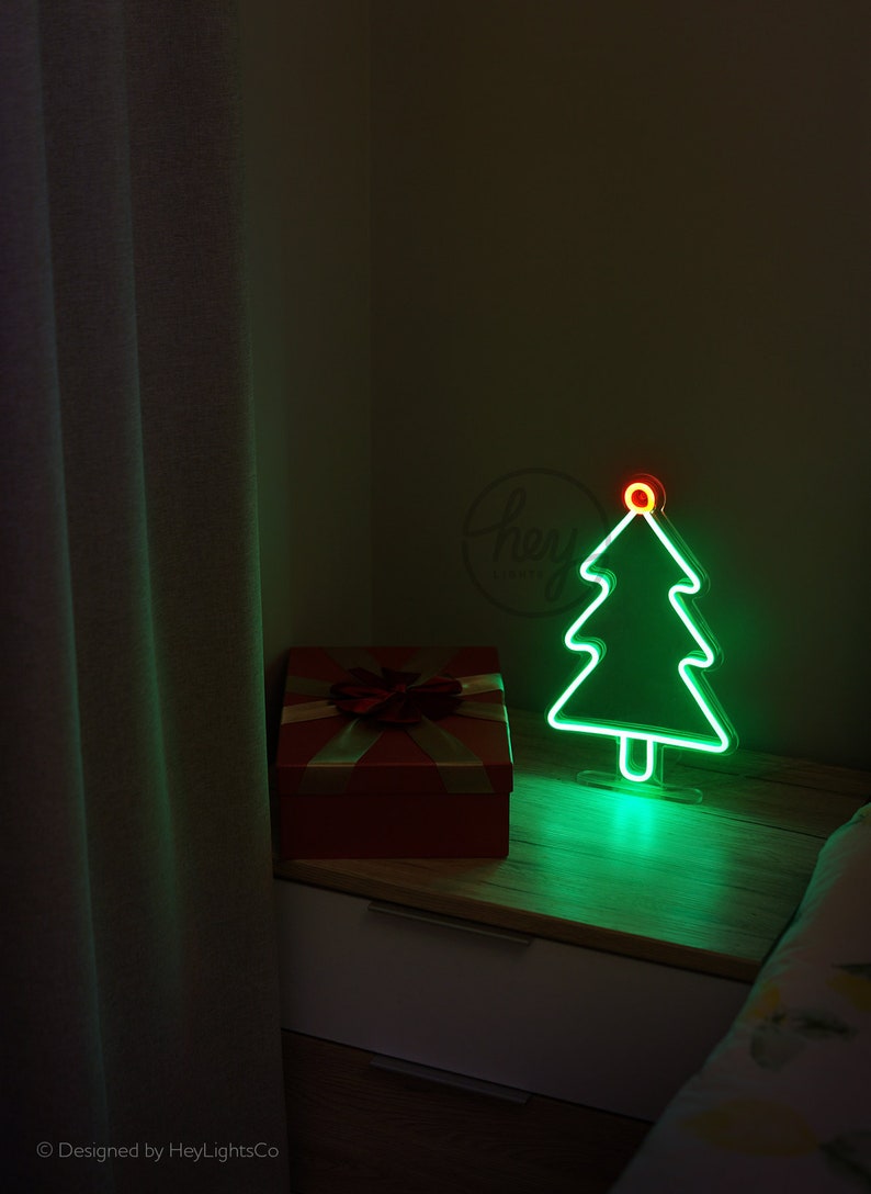 Happy Holidays X-Mas New Year Christmas Tree LED Neon Sign