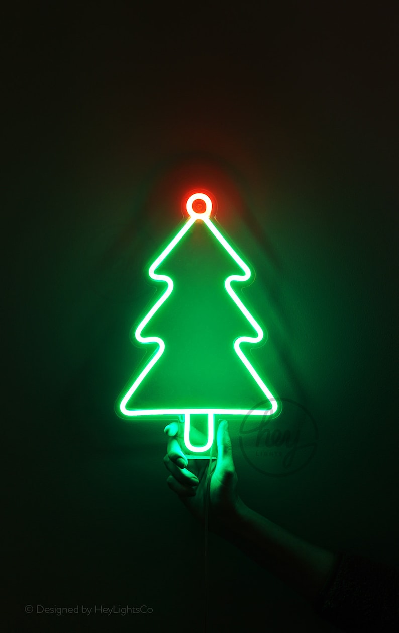 Happy Holidays X-Mas New Year Christmas Tree LED Neon Sign