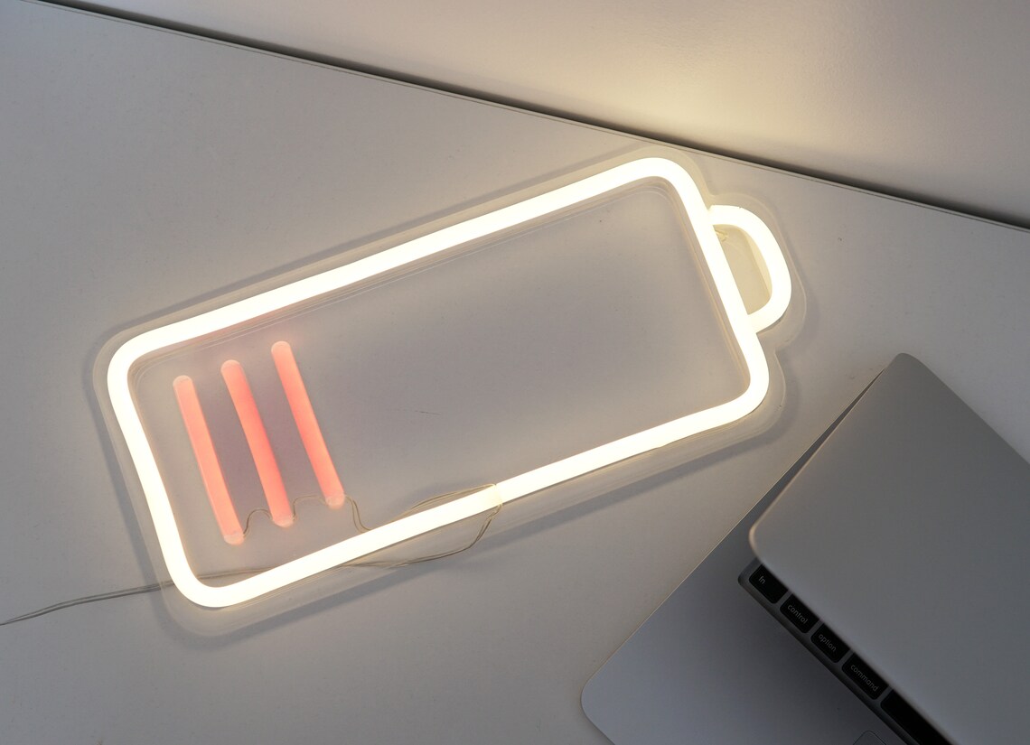 Low Battery LED Neon Sign - Etsy