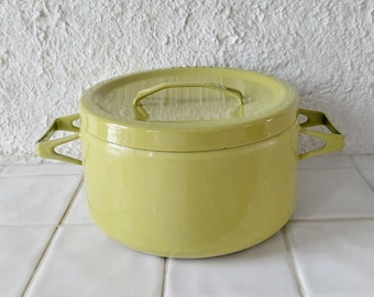 ARABIA FINEL seltener limettengrüner Emaille-Topf von Stern, Vintage Retro finnisches skandinavisches Design