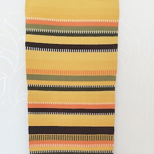 Hand woven Vintage Finnish Wall hanging &quot;Raanu&quot; Tapestry with very beautiful bright colours and stripe pattern, finnish scandinavian design