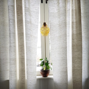 2 Skandinavische Vintage Vorhänge –Leichtes & Luftiges Gewebe – Rustikaler Nordischer Landhaus Stil– 205 x 139 cm –Zeitlose Eleganz-Luftige Fenstervorhänge