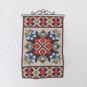 Hand woven Vintage Small Finnish Wall hanging &quot;Raanu&quot; Tapestry, bright colours, Wall art, folk art, Wall tapestry, Scandinavian design