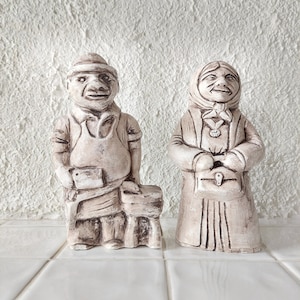 2 FIGURINES DOK DUTCH, décoration vintage femme et homme