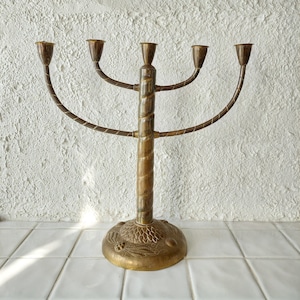 BIG VINTAGE BRASS Candelabra jugendstyle, vintage candle holder, antique candelabra