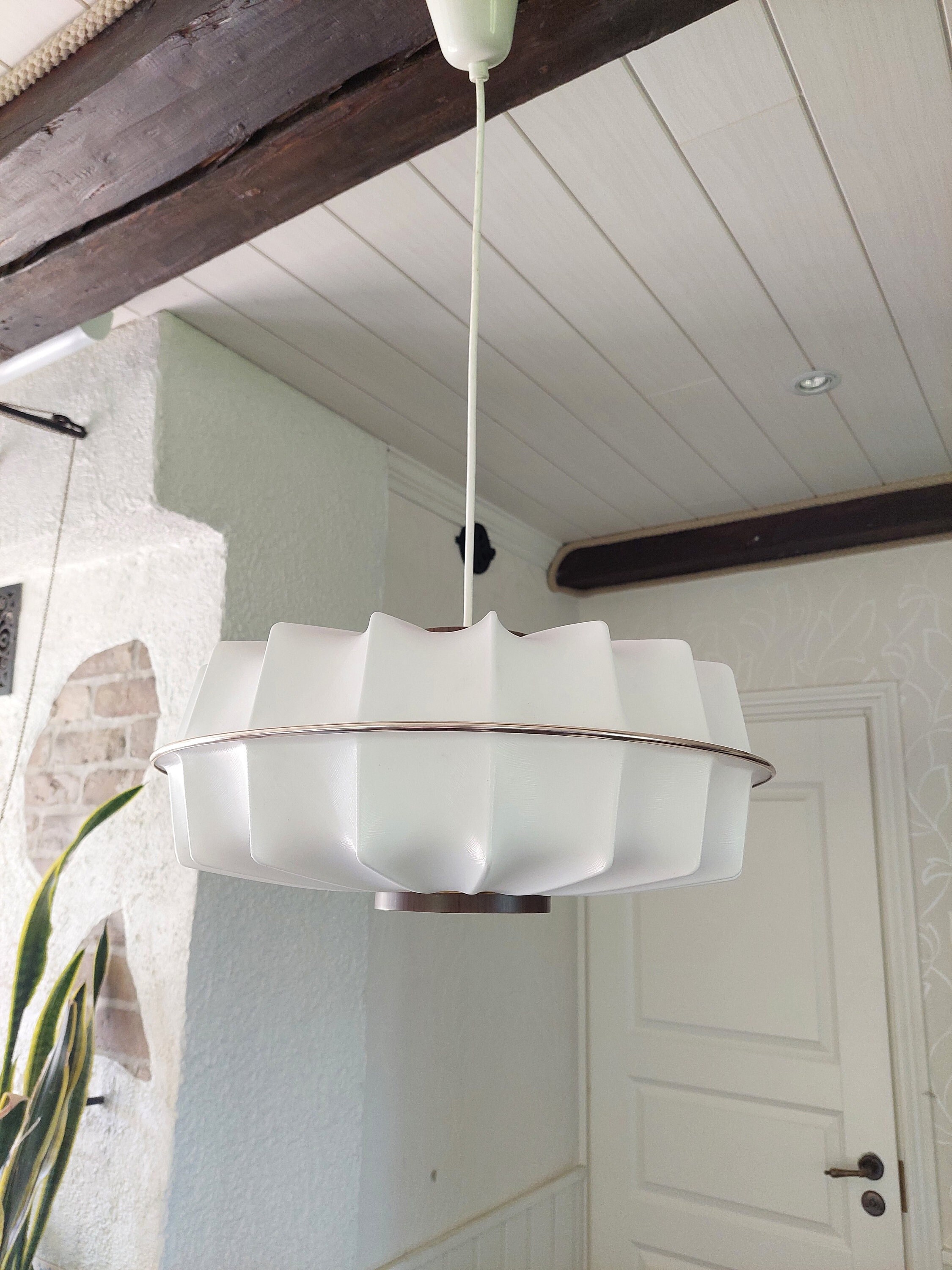 RARE Hoyrup design lamp shade. Designer Lars Eiler Schiølerin for Hoyrup 1960's vintage retro modern. Scandinavian vintage design