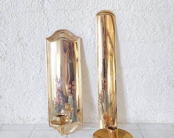 SWEDISH SCANDIA PRESENT gold wall candlesconce. Designed by Gunilla Lindahl. Art deco style. Classic design. Scandinavian design