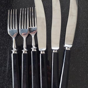 Black handle cutlery