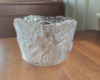 KOSTA BODA midsummer dance bowl, swedish design glass bowl by Kjell Engman.