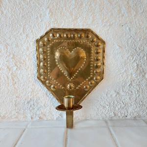 Lage Stunning Vintage Swedish Brass Wall Sconce – Heart-Shaped, Unique Scandinavian Décor! Scandinavian design. Farmhouse Decor