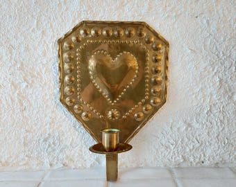 Lage Stunning Vintage Swedish Brass Wall Sconce – Heart-Shaped, Unique Scandinavian Décor! Scandinavian design. Farmhouse Decor