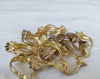 Juego de 12 clips grandes para cortinas vintage de latón o metal, anillos para cortinas retro, colgadores de cortinas en tono dorado, clips para cortinas de estilo victoriano.