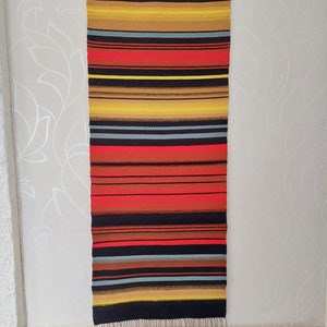 Hand woven Vintage Finnish Wool Rug  Wall hanging &quot;Raanu&quot; Wall Tapestry, finnish scandinavian design, Scandinavian Farmhouse Decor