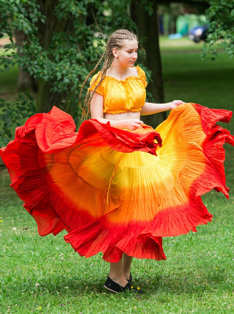 Cotton Belly Dance Costume Gypsy Flamenco 25 Yard 4 Tiered Etsy