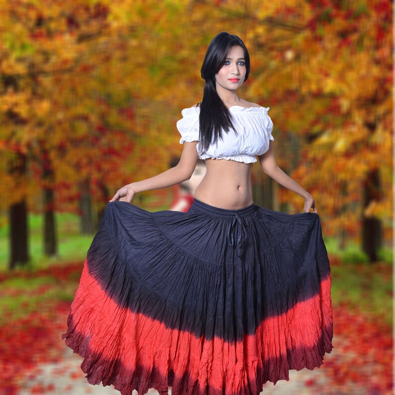 25 Yard Black Dip Dye Color Skirt Gypsy Tribal Cotton Skirts Etsy