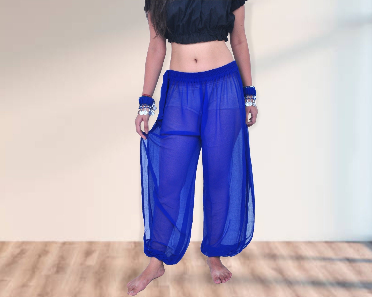 Low belly dance pants / training pants in fuchsia pink