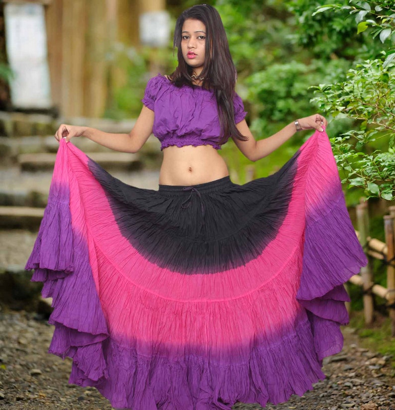 25 Yard Black Dip Dye Color Skirt Gypsy Tribal Cotton Skirts Etsy