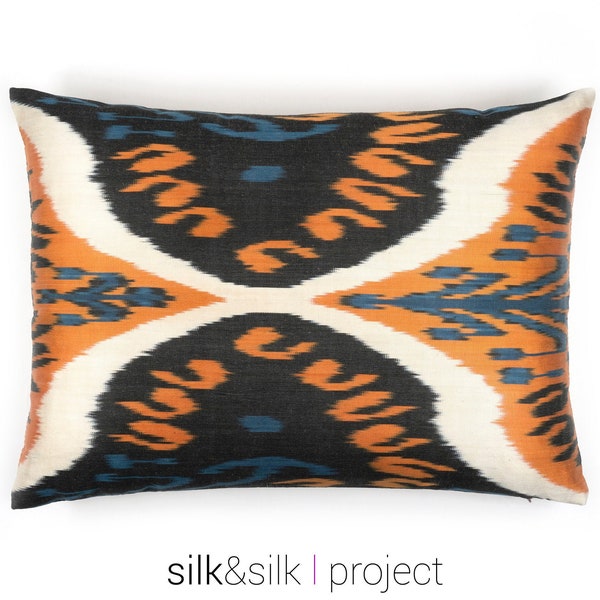 vintage ikat lumbar pillow - decorative ikat cushion - designer pillow covers